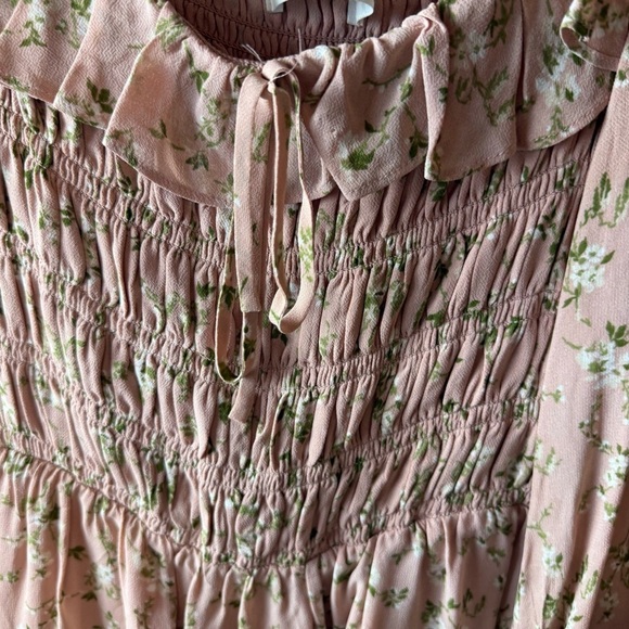 Reformation Morris Mini Dress Melody Blush Pink Long Sleeve Smock Floral Women 2 - Picture 11 of 16